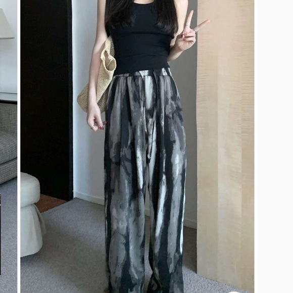 Tie-dye drawstring, wide, leg pants NWT - Picture 6 of 10